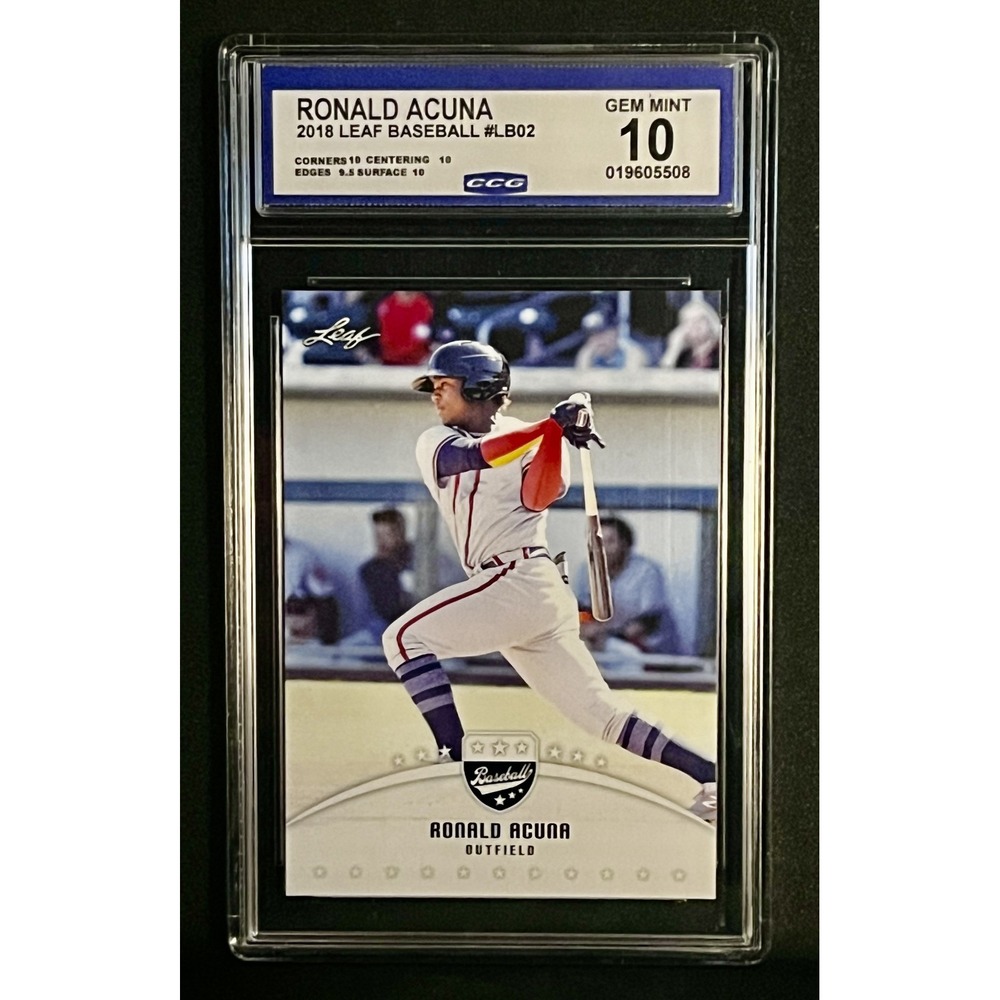 2018 Leaf #LB02 Ronald Acuna RC CCG 10 Atlanta Braves